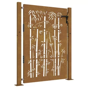 Furtka ogrodowa, 105x155 cm, stal kortenowska, motyw bambusa Lumarko! - Ogrodzenia - miniaturka - grafika 3