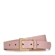 Paski - Damski pasek skórzany z ozdobną szlufką wąski jasny róż - Wittchen - miniaturka - grafika 1
