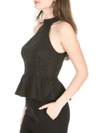 Bluzki damskie - Bluzka damska Guess koronkowa z baskinką-XS - miniaturka - grafika 1
