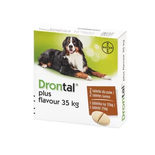 Bayer Drontal Plus Flavour >35Kg Tabletki Dla Psa Na Robaki 2Tabl. *Odbiór Własny, Zlecenie Kuriera* - Suplementy i witaminy dla psów - miniaturka - grafika 1