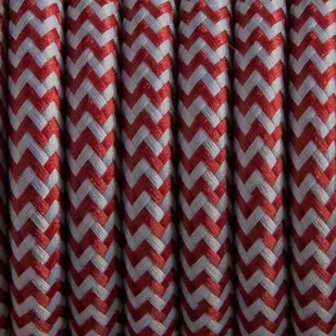 Przewód W Oplocie Kabel Dekoracyjny Czerwono Biały 2X0,75 - Kable - miniaturka - grafika 1