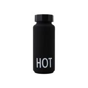 Butelki termiczne - Czarna butelka termiczna Design Letters Hot, 500 ml - miniaturka - grafika 1