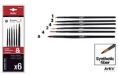 Pędzle - Pędzle syntetyczne 6szt - miniaturka - grafika 1