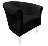 Fotele - ATOS Fotel Milo D1 czarny nogi 20 białe - miniaturka - grafika 1