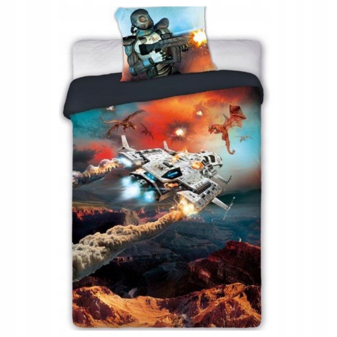 Kosmos Pościel 140x200 70x90 Motyw Gamer Akcja Science Fiction