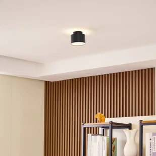 Reflektor LED Lindby Nivoria, 11 x 8,8 cm, piaskowy czarny, aluminium - Lampy sufitowe - miniaturka - grafika 1