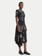 Sukienki - Desigual Sukienka codzienna Calma 25WWVK44 Czarny Regular Fit - miniaturka - grafika 1