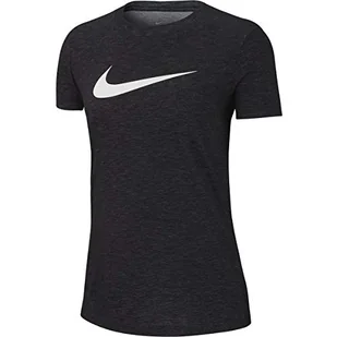 Nike Damska koszulka treningowa Dri-Fit Czarny/wrzosowy/biały M - Koszulki i topy damskie - miniaturka - grafika 1