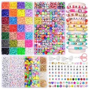 Zestaw do robienia bransoletek biżuterii naszyjników koraliki zestaw koralików XXL 10000 el. - Zestawy biżuterii dla kobiet - miniaturka - grafika 1