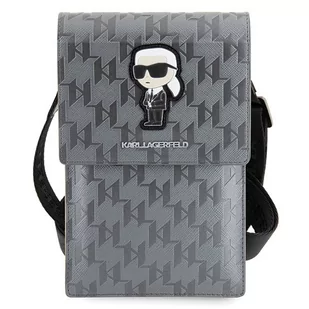 Karl Lagerfeld Torebka KLWBSAKHPKG srebrny/silver Saffiano Monogram Ikonik - Etui i futerały do telefonów - miniaturka - grafika 2