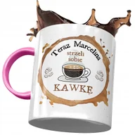 Kubki - Kubek Różowy Dla Marceliny Żony Koleżanki Prezent z Nadrukiem ze Zdjęciem + Opakowanie na prezent (wzór 01) - miniaturka - grafika 1