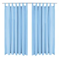 Zasłony - Zasłony z mikrosatyny, 2 szt, z pętelkami, 140x175 cm, turkus - miniaturka - grafika 1