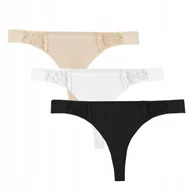 Majtki damskie - MORAJ Stringi Koronkowe Laserowo Cięte - XL - 3szt - miniaturka - grafika 1