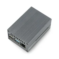 Podzespoły elektroniczne - Obudowa do Raspberry Pi 4B z wentylatorem - aluminiowa - szara - miniaturka - grafika 1