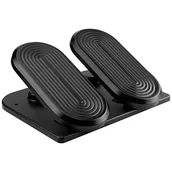 Podnóżki, podpórki, podkładki - Podstawa ergonomiczna pod nogi, fitness stepper, czarny, stal, 20 kg nośność, Powerton, strukturalna powierzchnia - miniaturka - grafika 1