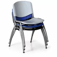 Krzesła - Plastikowe krzesło kuchenne LIVORNO PLASTIC, szare - miniaturka - grafika 1