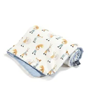 Koce i narzuty dla dzieci - LA MILLOU CIEPŁY KOCYK VELVET - L - HEARTBEAT BLUE MUSIC - WIND BLUE - miniaturka - grafika 1