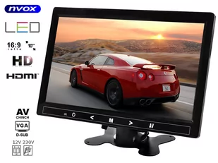 Monitor LED 10" cali HD z HDMI VGA AV 12V 230V - Car Video - miniaturka - grafika 1