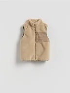 Kombinezony dla dzieci - Reserved - Dzianinowa kamizelka - beżowy - miniaturka - grafika 1