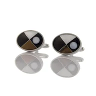 Spinki do mankietów i krawatów - Spinki do mankietów klasyczne owalne EM 437 - EM Men's Accessories - miniaturka - grafika 1