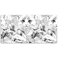 Podkładki na biurko - Mata na biurko Szkicowane koty 120x60 cm - miniaturka - grafika 1