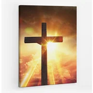 Ikony i obrazy sakralne - Krzyż Światło Błogosławieństwa - obraz polycanvas, 60x80 - miniaturka - grafika 1