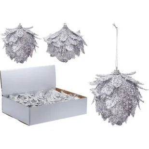 Bombka styropianowa z piórami srebrna 8 cm - Bombki - miniaturka - grafika 1
