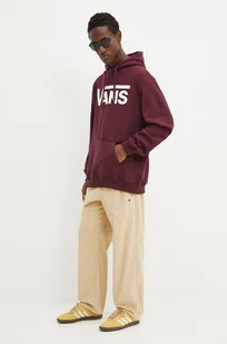 Vans bluza bawełniana męska kolor bordowy z kapturem z nadrukiem VN000HNXK1O1 - Bluzy męskie - miniaturka - grafika 1