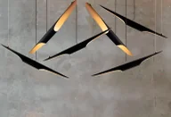 Lampy sufitowe - Czarna lampa wisząca podłużna Black Tube - złote wnętrze do salonu - miniaturka - grafika 1