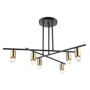 Italux Lampa wisząca Normani 6 x 40 W E27 czarna MDM3658/6 BK+BRO - Lampy sufitowe - miniaturka - grafika 1