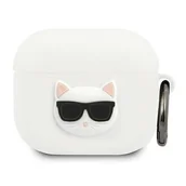 Akcesoria do słuchawek - Apple Karl Lagerfeld Etui Karl Lagerfeld KLACA3SILCHWH AirPods 3 cover biały/white Silicone Choupette KLD579WHT - miniaturka - grafika 1