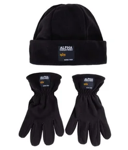 Zestaw czapka zimowa + rękawiczki ALPHA INDUSTRIES LABEL czarny 118952 03-L/XL - Czapki damskie - miniaturka - grafika 1