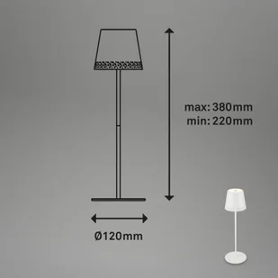 Briloner Lampa stołowa LED Kiki z akumulatorem 3000K, biała - Lampy stojące - miniaturka - grafika 1