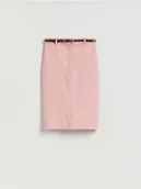 Spódnice - Reserved - Spódnica midi z paskiem - różowy - miniaturka - grafika 1