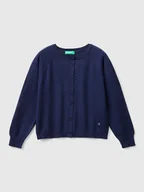 Swetry damskie - Benetton Kardigan w kolorze granatowym - miniaturka - grafika 1