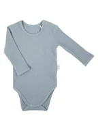 Body dla niemowląt - Chłopięce Body bawełniane długi rękaw Prążkowany błękitny, Nicol,r.74 - miniaturka - grafika 1