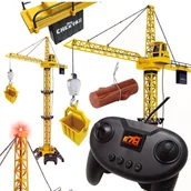 Zabawki zdalnie sterowane - Duży Dźwig Żuraw budowalny Sterowany pilotem 128cm - miniaturka - grafika 1