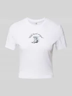 Koszulki i topy damskie - T-shirt o kroju slim fit z czystej bawełny model ‘KARINA’ - miniaturka - grafika 1