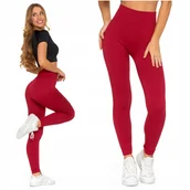 Legginsy - Prążkowane Legginsy Damskie Getry Kryjące Wysoki Stan Modny Kolor MORAJ S/M - miniaturka - grafika 1