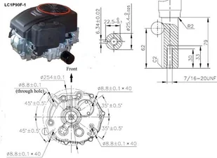 SILNIK LONCIN LC1P88F DO TRAKTORKA SPALINOWY BENZYNOWY - Silniki spalinowe - miniaturka - grafika 20
