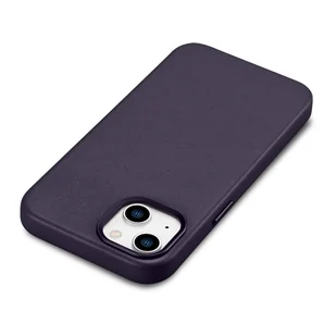 iCarer Case Leather pokrowiec etui z naturalnej skóry do iPhone 14 Plus ciemnofioletowy (kompatybilne z MagSafe) - Etui i futerały do telefonów - miniaturka - grafika 11