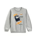 Bluzy dla chłopców - Koton Bluza chłopięca z nadrukiem Crew Neck, szary (023), 7-8 lat - miniaturka - grafika 1