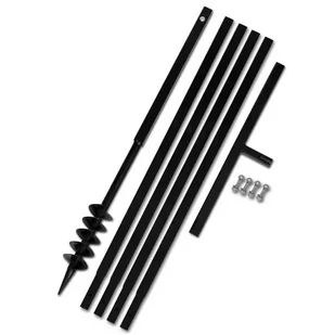 vidaXL vidaXL Świder glebowy z uchwytem, 80 mm, rurą przedłużającą, 5 m, stal - Świdry do ziemi - miniaturka - grafika 1