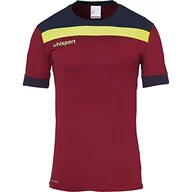 Koszulki sportowe męskie - uhlsport Męska otwarta koszulka z krótkim rękawem 23 koszulka piłkarska odzież treningowa, bordowy/granatowy/fluo żółty, XXXL - miniaturka - grafika 1