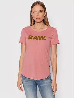 Koszulki i topy damskie - G-Star Raw T-Shirt Graphic D19950-4107-3479 Różowy Slim Fit Różowy - grafika 1