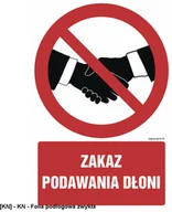 Tablice BHP - SIGNPROJECT GC091 - Zakaz podawania dłoni 500x750 - miniaturka - grafika 1