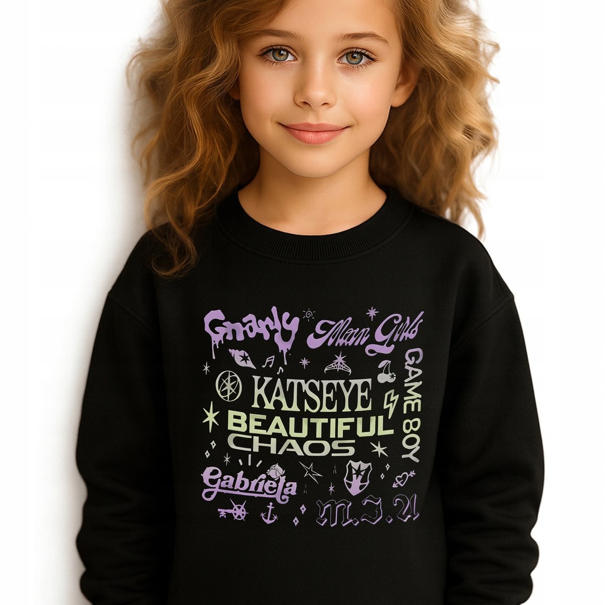 Bluza Dziecięca Czarna KATSEYE SONGS Muzyka K-pop Na Prezent Rozm 164 cm Wz