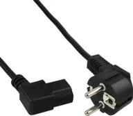 Kable - Kabel zasilający InLine 60pcs. Bulk-Pack InLine® Power cable, CEE7/7 angled to IEC-C13 left angled, black, H05VV-F, 3x0.75mm², 0.5m - miniaturka - grafika 1