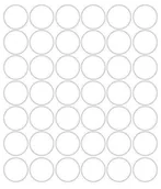 Pasmanteria - Koła grochy samoprzylepne, białe matowe, 3 cm, 42 sztuk - miniaturka - grafika 1