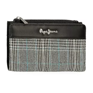 Pepe Jeans Kendra Portfel Czarny 17x10x2 cms Poliester ze skórą syntetyczną, czarny, Talla única, Portfel z karty - Portfele - miniaturka - grafika 1